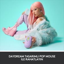 Logitech POP Mouse Daydream Emoji Tuşlu Sessiz Kablosuz Mouse - Mint&Lila