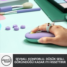 Logitech POP Mouse Daydream Emoji Tuşlu Sessiz Kablosuz Mouse - Mint&Lila