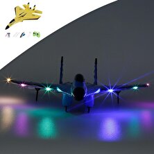 Lovoski Epp Uçak Gece Işık Uzaktan Kumanda Sabit Kanatlı Planör Düzlem Oyuncak Çocuklar Için Sarı (Yurt Dışından)