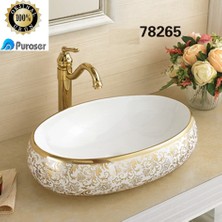 Puroser Flower Tezgah Üstü Çanak Lavabo