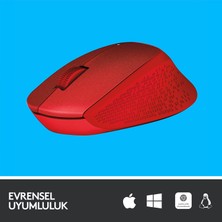 Logitech M330 Sessiz Kablosuz Optik Mouse - Kırmızı
