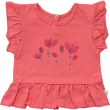 Organicera  Fırfırlı Tshirt,mercan