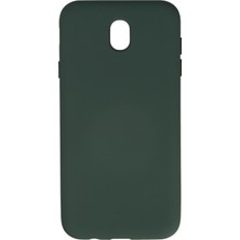 Aqua Aksesuar Samsung Galaxy J7 Pro / J730 Kılıf Lansman Içi Kadife Lüx Tasarım Silikon Kapak - Koyu Yeşil