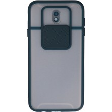 Zipax Samsung Galaxy J7 Pro / J730 Kılıf Palm Buzlu Kamera Sürgülü Silikon - Yeşil