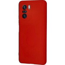 Aqua Aksesuar Xiaomi Redmi K40 Pro Kılıf Lansman Içi Kadife Lüx Tasarım Silikon Kapak - Kırmızı