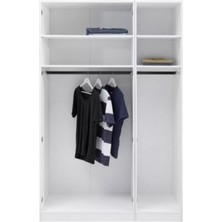 T Designo Tdesıgno Güner Giyinme Dolabı - Çok Amaçlı Dolap - Gardırop 120 cm Beyaz