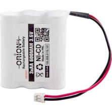 Orion Aa 3.6V 600MAH Ni-Cd Kablo ve Konnektörlü Şarjlı Pil