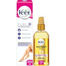 Veet Pure Cream 200 ml + Veet Mucizevi Yağ - Çok Amaçlı Nemlendirici 100 ml