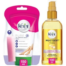 Veet Pure Duşta Tüy Dökücü Krem 150 ml + Veet Mucizevi Yağ - Çok Amaçlı Nemlendirici 100 ml