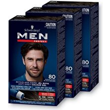 Men Perfect Saç Boyası 80 - Kave Siyah X 3 Adet