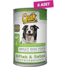 Quik 6 Adet - Quik Köpek 415 gr Biftek-Sebze Konservesi