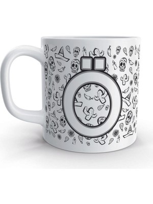 Rock'n Fox Ö Harfi Kurukafa Mexico Skull Tasarım Harfli Kupa Bardak