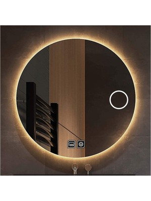 Global Led Mirror 70 cm Makyaj Aynalı Dokunmatik Tuşlu Buğu Yapmayan Ledli Yuvarlak Banyo Aynası