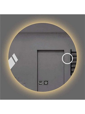 60 cm Makyaj Aynalı Dokunmatik Tuşlu Buğu Yapmayan Ledli Yuvarlak Banyo Aynası