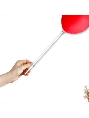 Süsle Bebek ve Parti Balon Çubuğu ve Takma Aparatı, Balon Hariç - 10 Set