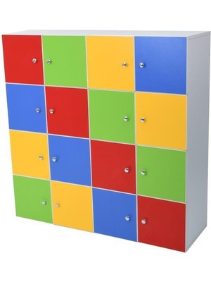 Edutoys 16 Kapaklı Öğrenci Dolabı (120 x 120 x 35 Cm)