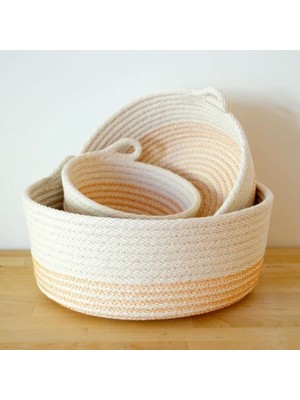 HandMadeSNM Hand Made Çok Amaçlı El Yapımı 3lü Sepet