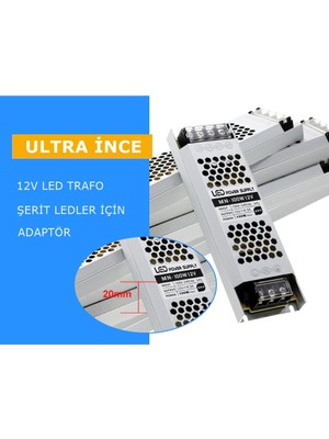 Ucuz Geldi Ultra Slim 5 Amper Sessiz Şerit LED Trafosu Alüminyum Kasa 12V LED Trafo Adaptör