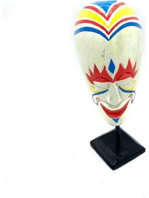 Dünyadan Hediyeler Stantlı Beyaz Mask Totem El Yapımı (30 Cm)