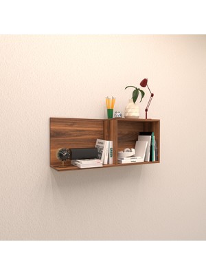 Rafkestir Hira Duvar Rafı Hareli Ceviz (Mat)