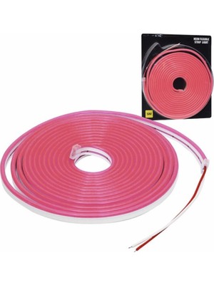 Hazar Led 12 Volt 6x12mm Pembe Esnek Neon Led (5 Metre)