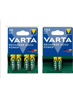 Varta 2600 Mah Aa Kalem Şarj Edilebilir Pil 4 Adet +1000 Mah Aa Ince Şarj Edilebilir Pil 2'li