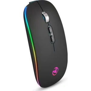 Hxsj M103FG 1600DPI Ayarlanabilir 2.4g + Bluetooth Rgb Işıklı Kablosuz Fare (Yurt Dışından)