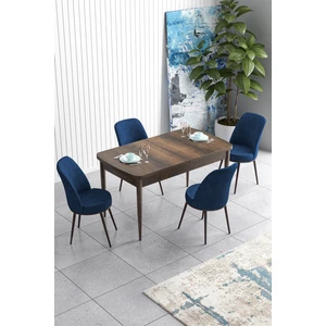 Concept Han Serisi 70 x 114 cm Açılabilir Mdf Mutfak Masa Takımı Barok Ahşap Desen Masa ve 4 Sandalye