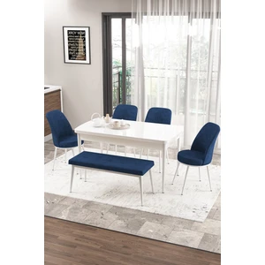 Concept Zen Serisi Bench'li 80 x 132 cm Açılabilir Mdf Mutfak Masası Takımı Beyaz Masa