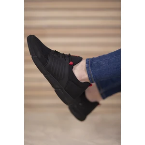 Siyah Kırmızı Erkek Sneaker Orta Topuklu Konforlu Koni Tipi 0012105