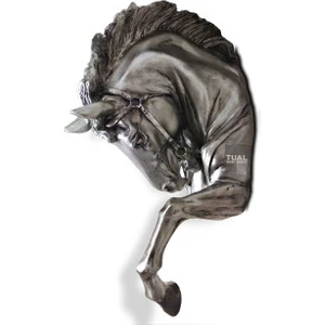 Tual Hobi Sanat Dekoratif Duvar At Kafası (48CMX28CM) Gümüş