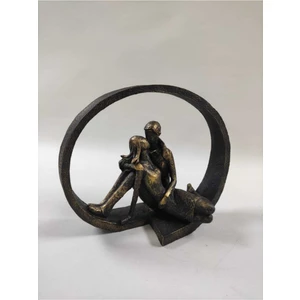 Tual Hobi Sanat Dekoratif Polyester Aşk ve Sevgi Çemberi Biblo Heykel 27CM