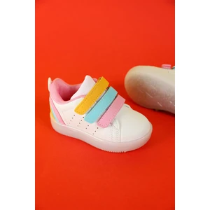 Sun Işıklı Kız Çocuk Beyaz Pembe Sneaker