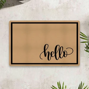 Hello Dijital Baskılı 50 x 70 cm Dekoratif Çok Amaçlı Iç ve Dış Kapı Paspası