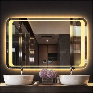 80 x 120 cm Dokunmatik Tuşlu Buğu Çözücü Ledli Banyo Aynası Dekoratif Ayna