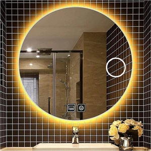 70 cm Makyaj Aynalı Dokunmatik Tuşlu Buğu Yapmayan Ledli Yuvarlak Banyo Aynası