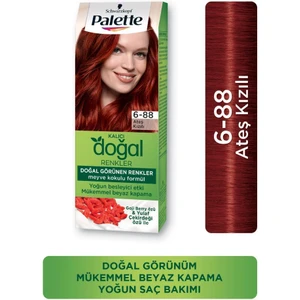 Kalıcı Doğal Renkler Saç Boyası 6-88 Ateş Kızılı 150 ml Argan Yağı ile Zenginleştirilmiş
