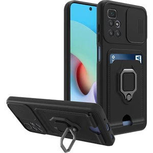 Xiaomi Redmi Note 11 Kılıf Ipli Lens Sürgülü Yüzüklü Silikon Zuma