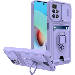 Xiaomi Redmi Note 11 Kılıf Ipli Lens Sürgülü Yüzüklü Silikon Zuma