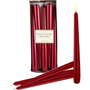 Horizon Candle Yılbaşı 10'lu Varaklı Konik Şamdan Mum