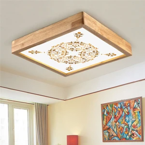 Wood Design World Ahşap Çerçeve Motifli Tavan LED Aydınlatma Avize