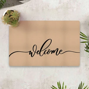 Welcome Dijital Baskılı 50 x 70 cm. Dekoratif Çok Amaçlı İç ve Dış Kapı Paspası