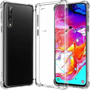 Samsung Galaxy A70 Kılıf Silikon Şeffaf Köşeli Olex