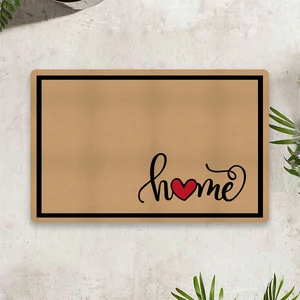 Home Kalp Dijital Baskılı 50 x 70 Cm. Dekoratif Çok Amaçlı İç ve Dış Kapı Paspası