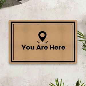 You Are Here Dijital Baskılı 50 x 70 Cm. Dekoratif Çok Amaçlı Iç ve Dış Kapı Paspası