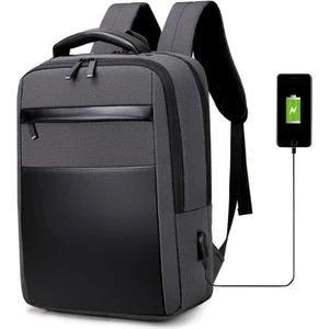 Mada Çanta Yeni Erkek Sırt Çantası Çok Fonksiyonlu Büyük Kapasiteli Iş Sırt Çantası USB Bilgisayar Çantası Su Geçirmez Seyahat Öğrenci Okul Çantası (Yurt Dışından)