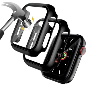 Apple Watch Uyumlu (40MM) Tpu Çerçeve Tamperli Cam Yanları Sert Silikon 360 Tam Koruma