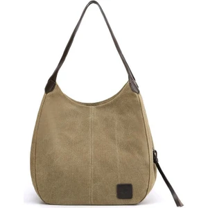 Kadın Omuz Çantası Fermuarlı Günlük Çanta Kanvas Moda Çantalar Çok Amaçlı Kullanımlı Bez Çanta (Yurt Dışından)