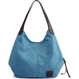 Kadın Omuz Çantası Fermuarlı Günlük Çanta Kanvas Moda Çantalar Çok Amaçlı Kullanımlı Bez Çanta (Yurt Dışından)