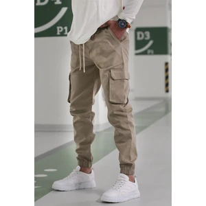 Erkek Bej Kargo Cep Pantolon 5447